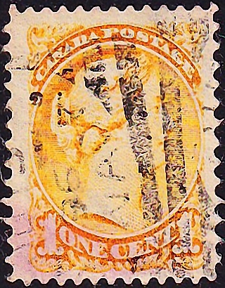 Канада 1873 год . Queen Victoria (1819-1901) - orange . Каталог 45,0 фунтов. (004)